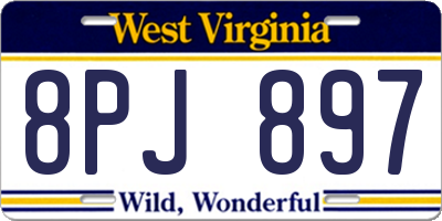 WV license plate 8PJ897