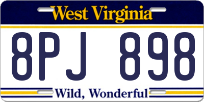WV license plate 8PJ898