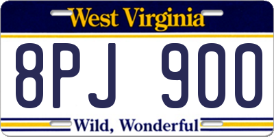 WV license plate 8PJ900