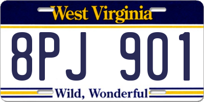 WV license plate 8PJ901