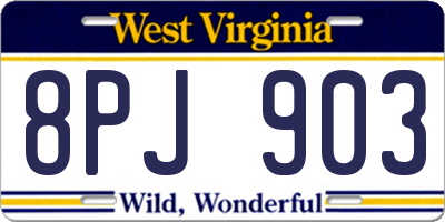 WV license plate 8PJ903