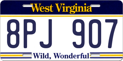 WV license plate 8PJ907