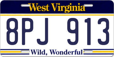 WV license plate 8PJ913