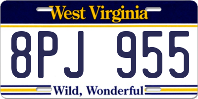 WV license plate 8PJ955