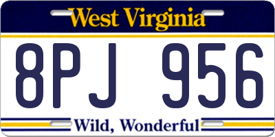 WV license plate 8PJ956