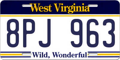 WV license plate 8PJ963