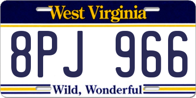 WV license plate 8PJ966