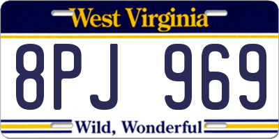 WV license plate 8PJ969