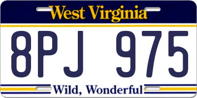 WV license plate 8PJ975