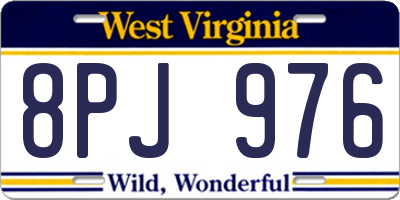 WV license plate 8PJ976