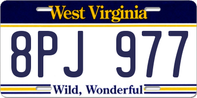 WV license plate 8PJ977
