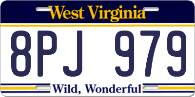 WV license plate 8PJ979