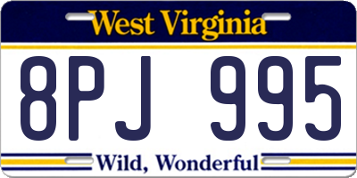 WV license plate 8PJ995