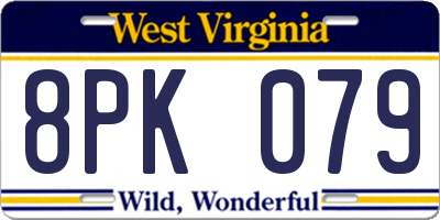 WV license plate 8PK079