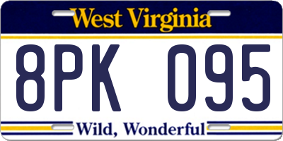 WV license plate 8PK095