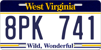 WV license plate 8PK741