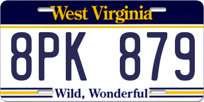 WV license plate 8PK879