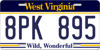 WV license plate 8PK895