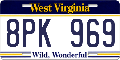 WV license plate 8PK969