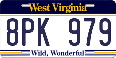WV license plate 8PK979