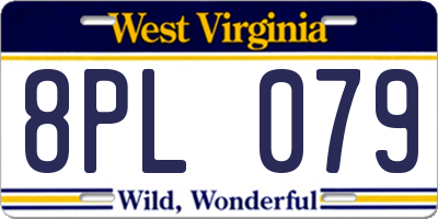 WV license plate 8PL079