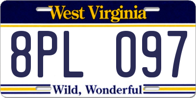 WV license plate 8PL097