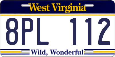 WV license plate 8PL112