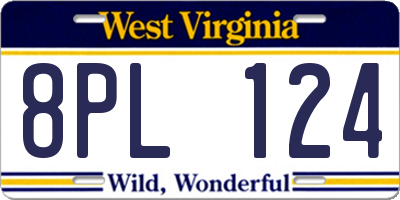 WV license plate 8PL124