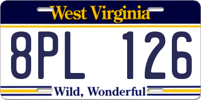 WV license plate 8PL126