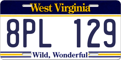 WV license plate 8PL129