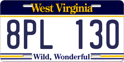 WV license plate 8PL130