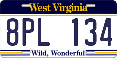 WV license plate 8PL134