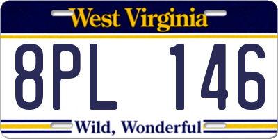 WV license plate 8PL146
