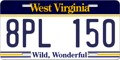 WV license plate 8PL150