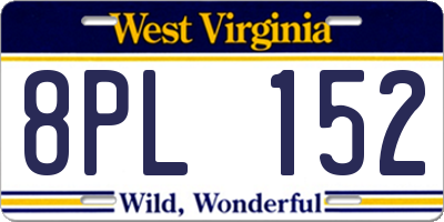 WV license plate 8PL152