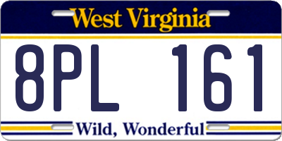 WV license plate 8PL161