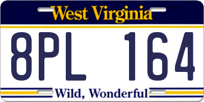 WV license plate 8PL164