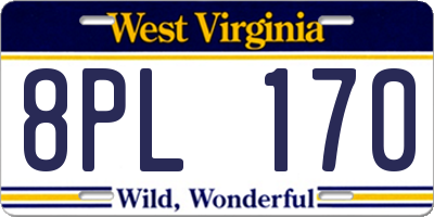 WV license plate 8PL170