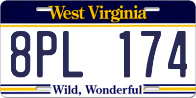 WV license plate 8PL174