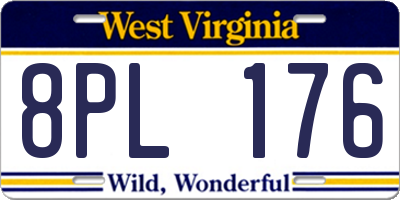 WV license plate 8PL176