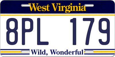 WV license plate 8PL179