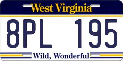 WV license plate 8PL195