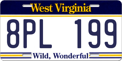 WV license plate 8PL199