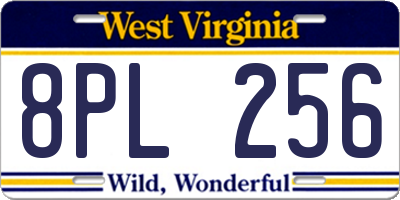 WV license plate 8PL256