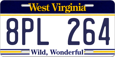 WV license plate 8PL264