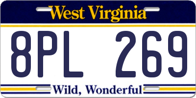 WV license plate 8PL269