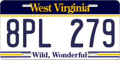 WV license plate 8PL279