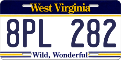 WV license plate 8PL282