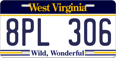 WV license plate 8PL306