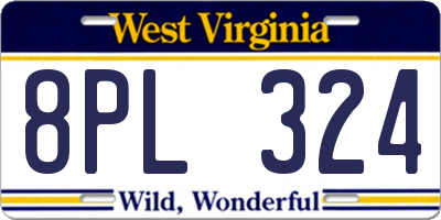 WV license plate 8PL324